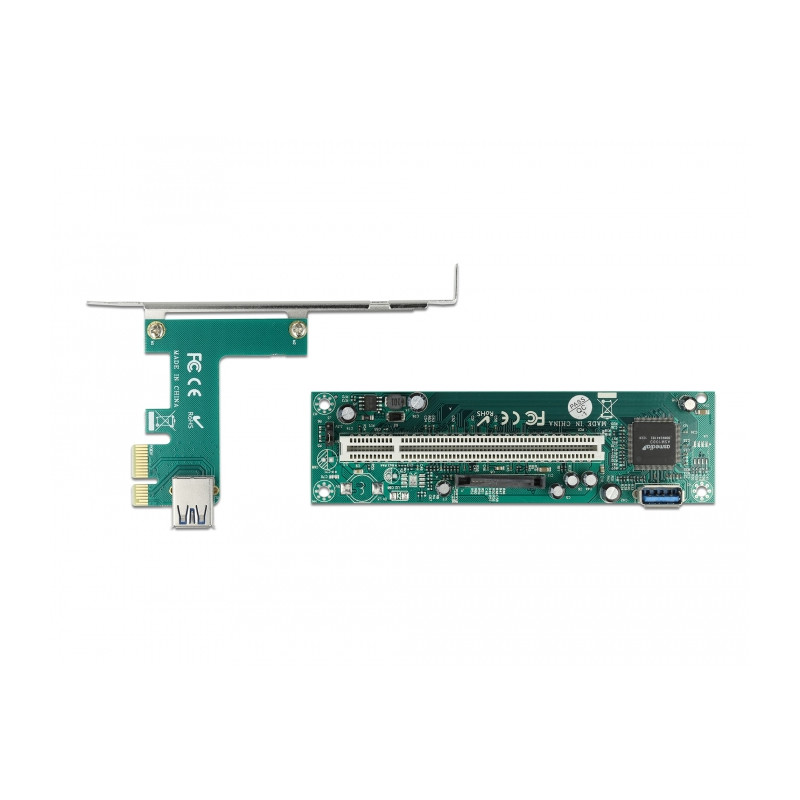 Delock Riser Karte PCI Express x1 zu 1 x PCI 32 Bit Slot mit 60 cm Kabel