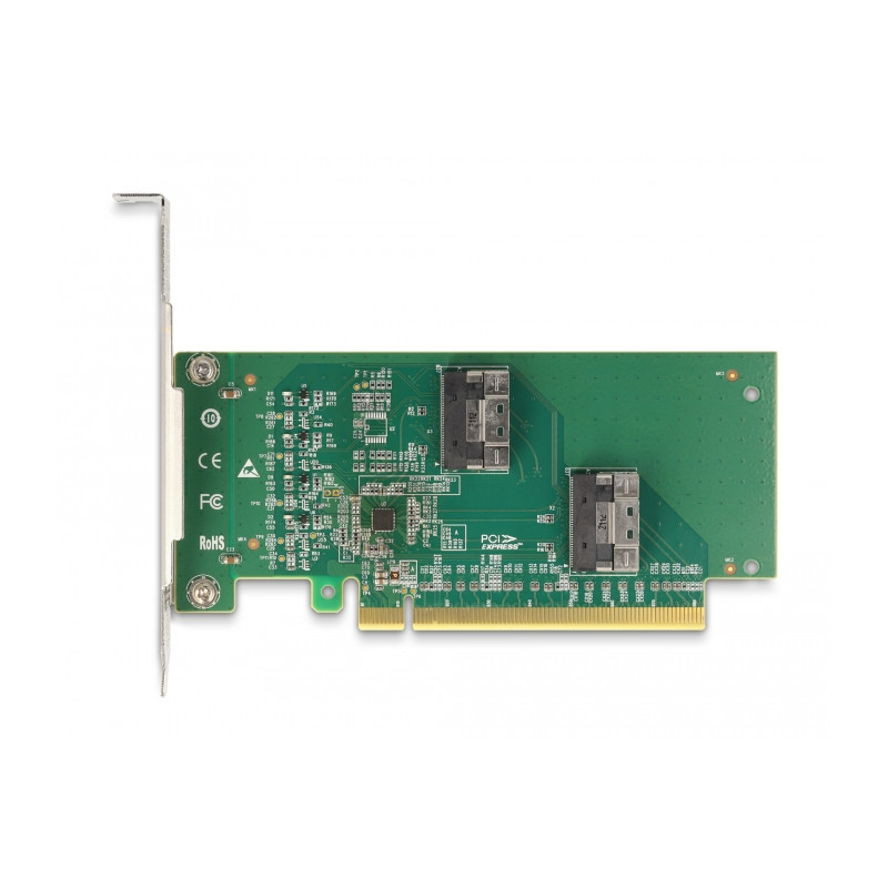 Delock PCI Express 4.0 x16 Karte zu 4 x SFF-8639 NVMe - Bifurcation - Low Profile Formfaktor