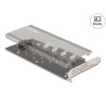 Delock PCI Express 4.0 x16 Karte zu 4 x intern NVMe M.2 Key M mit Kühlkörper und Lüfter - Bifurcation