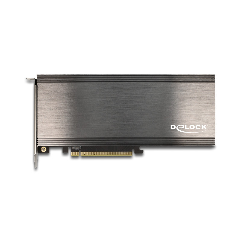 Delock PCI Express 4.0 x16 Karte zu 4 x intern NVMe M.2 Key M mit Kühlkörper und Lüfter - Bifurcation