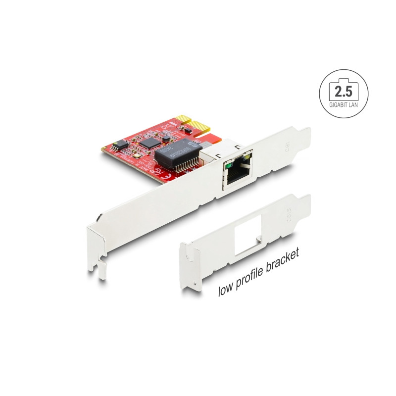 Delock PCI Express x1 Netzwerkkarte 2,5 Gigabit LAN 1 x RJ45 i225