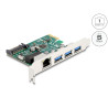 Delock PCI Express x1 Karte zu 3 x USB 5 Gbps Typ-A Buchse + 1 x Gigabit LAN
