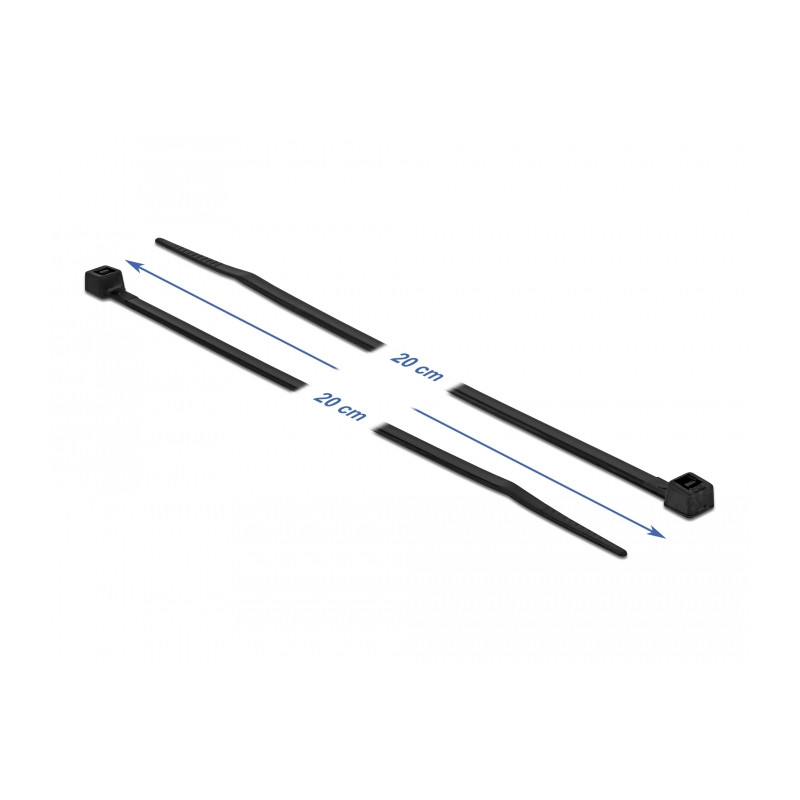 Delock Kabelbinder kälteresistent L 200 x B 3,6 mm schwarz 100 Stück