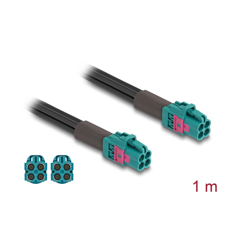 Delock Kabel Mini FAKRA Z Buchse quad zu Mini FAKRA Z Buchse quad A-Typ Premium