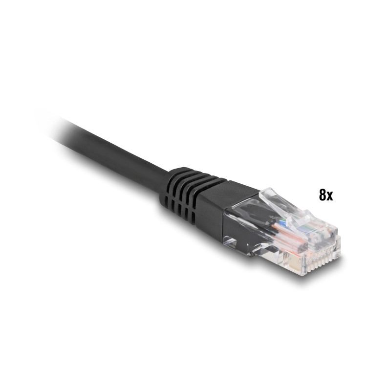 Delock RJ45 Trunk-Kabel 4 x Stecker zu 4 x Stecker Cat.5e UTP schwarz