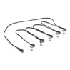Delock DC Splitter Kabel 1 x Buchse gerade zu 5 x Buchse 5,5 x 2,1 mm 90° gewinkelt zum Einbau schwarz