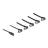 Delock DC Splitter Kabel 1 x Buchse gerade zu 5 x Buchse 5,5 x 2,1 mm 90° gewinkelt zum Einbau schwarz
