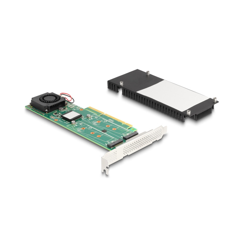 Delock PCI Express x8 Karte zu 2 x intern NVMe M.2 Key M mit RAID - Low Profile Formfaktor