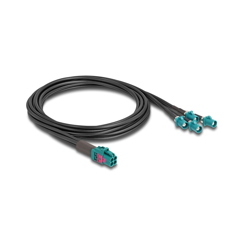 Delock Kabel Mini FAKRA Z Buchse quad zu 4 x FAKRA Z Stecker A-Typ