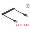 Delock Spiralkabel EASY-USB 2.0 Typ-A Stecker zu USB Typ-B Stecker 0,5 m bis 0,8 m schwarz