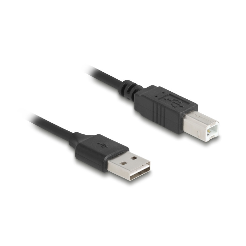 Delock Spiralkabel EASY-USB 2.0 Typ-A Stecker zu USB Typ-B Stecker 0,5 m bis 0,8 m schwarz