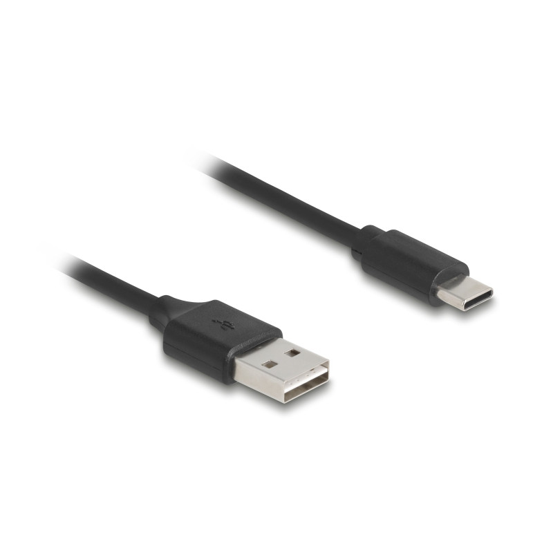 Delock Spiralkabel EASY-USB 2.0 Typ-A Stecker zu USB Type-C™ Stecker 0,5 m bis 0,8 m schwarz