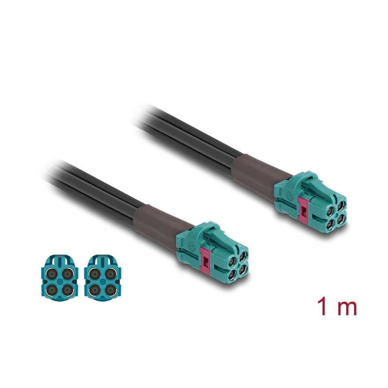 Delock Kabel Mini FAKRA Z Buchse quad zu Mini FAKRA Z Buchse quad B-Typ