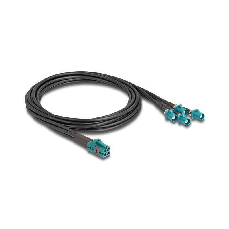 Delock Kabel Mini FAKRA Z Buchse quad zu 4 x FAKRA Z Stecker B-Typ