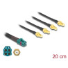 Delock Kabel Mini FAKRA Z Buchse quad zu 4 x SMA Buchse B-Typ