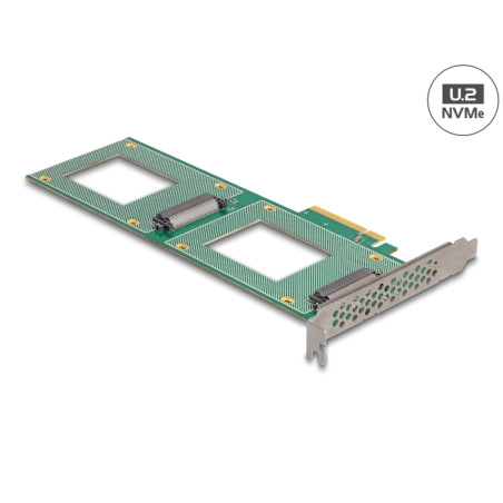 Delock PCI Express 4.0 x8 Karte zu 2 x intern U.2 NVMe SFF-8639 - Bifurcation (LxB: 236 x 87 mm)