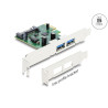 Delock PCI Express x1 Karte zu 2 x extern USB 5 Gbps Typ-A Buchse - Low Profile Formfaktor