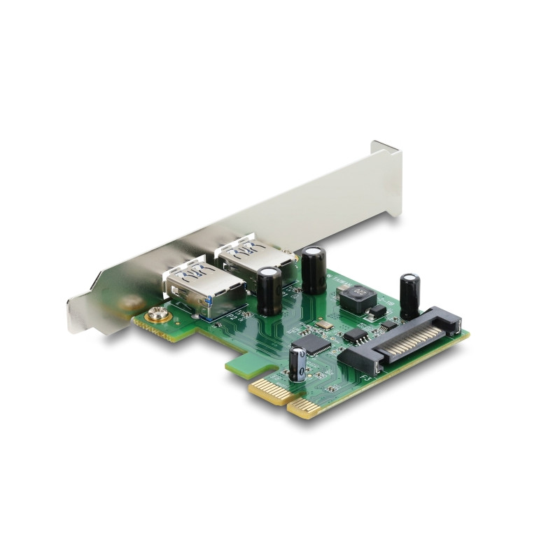 Delock PCI Express x1 Karte zu 2 x extern USB 5 Gbps Typ-A Buchse - Low Profile Formfaktor