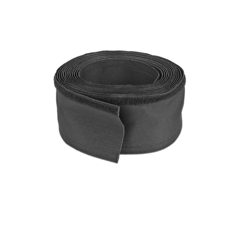 Delock Gewebeschlauch mit Klettverschluss hitzebeständig 5 m x 20 mm schwarz