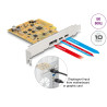 Delock PCI Express x4 Karte zu 1 x extern USB Type-C™ 10 Gbps Buchse + 1 x extern USB Type-C™ 10 Gbps (DP Alt Mode) Buchse