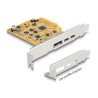 Delock PCI Express x4 Karte zu 1 x extern USB Type-C™ 10 Gbps Buchse + 1 x extern USB Type-C™ 10 Gbps (DP Alt Mode) Buchse