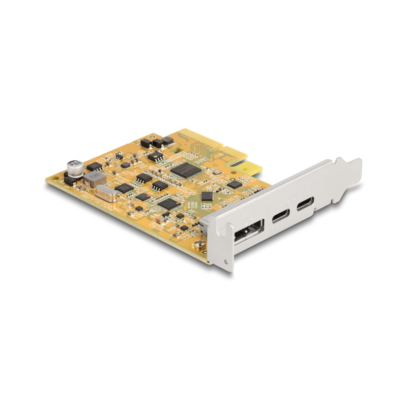 Delock PCI Express x4 Karte zu 1 x extern USB Type-C™ 10 Gbps Buchse + 1 x extern USB Type-C™ 10 Gbps (DP Alt Mode) Buchse