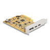 Delock PCI Express x4 Karte zu 1 x extern USB Type-C™ 10 Gbps Buchse + 1 x extern USB Type-C™ 10 Gbps (DP Alt Mode) Buchse