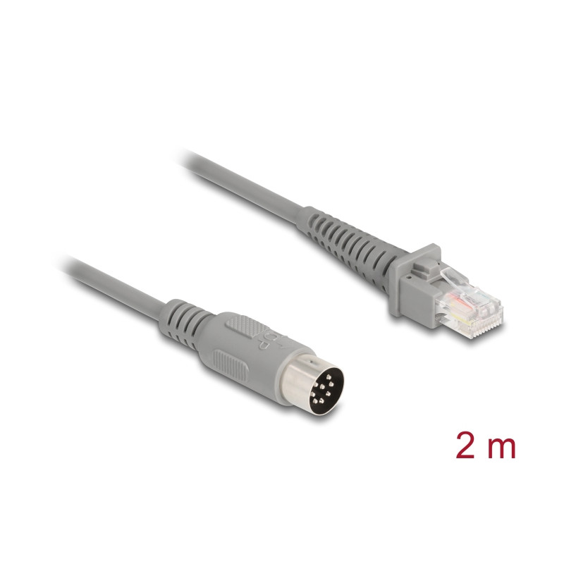 Delock Kabel RJ50 Stecker zu DIN 8 Pin Stecker 2 m grau