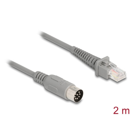 Delock Kabel RJ50 Stecker zu DIN 8 Pin Stecker 2 m grau
