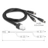 Delock Kabel Mini-Fit 4,2 mm 6 Pin Stecker zu 3 x DC 5,5 x 2,5 mm Stecker schwarz