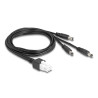 Delock Kabel Mini-Fit 4,2 mm 6 Pin Stecker zu 3 x DC 5,5 x 2,5 mm Stecker schwarz