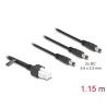 Delock Kabel Mini-Fit 4,2 mm 6 Pin Stecker zu 3 x DC 5,5 x 2,5 mm Stecker schwarz