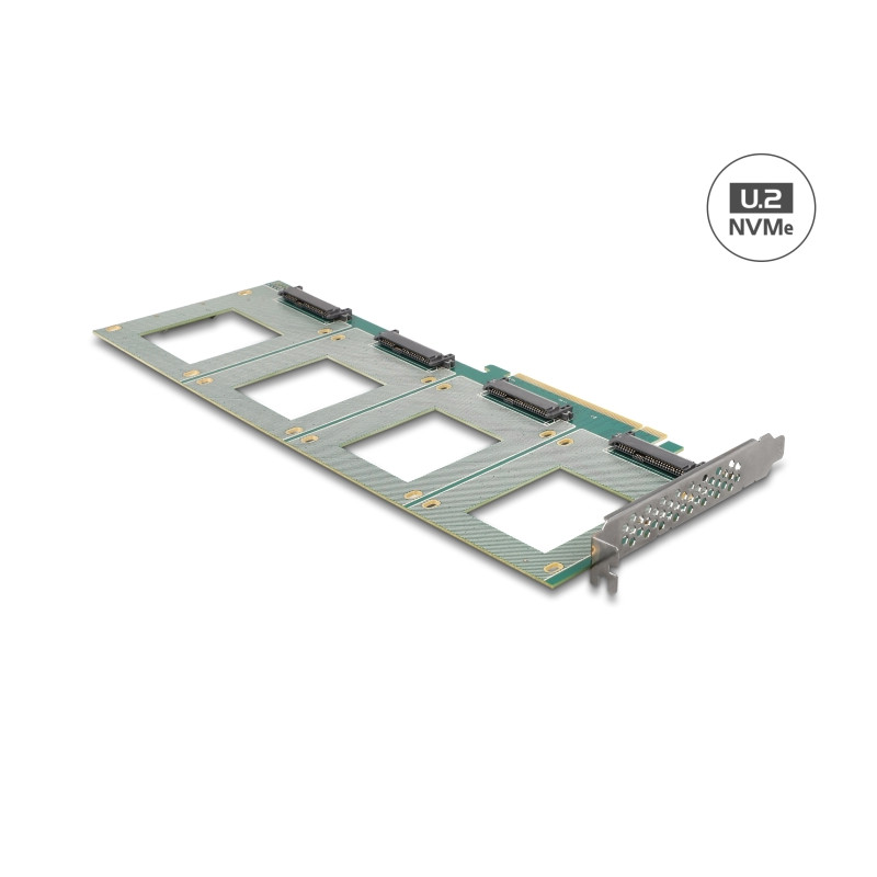 Delock PCI Express 4.0 x16 Karte zu 4 x intern U.2 NVMe SFF-8639 - Bifurcation (LxB: 288 x 122 mm)