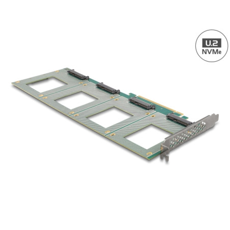 Delock PCI Express 4.0 x16 Karte zu 4 x intern U.2 NVMe SFF-8639 - Bifurcation (LxB: 288 x 122 mm)
