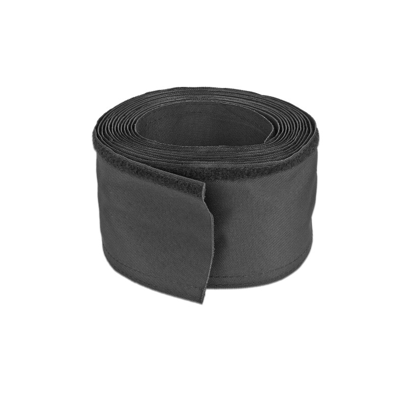 Delock Gewebeschlauch mit Klettverschluss hitzebeständig 5 m x 30 mm schwarz