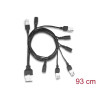 Delock Kabel Mini-Fit 4,2 mm 10 Pin Stecker zu 4 x DC 5,5 x 2,5 mm Buchse und 4 x Mini-Fit 4,2 mm 2 Pin Stecker schwarz