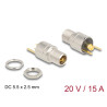 Delock Steckverbinder DC 5,5 x 2,5 mm Buchse zum Einbau Lötversion - rund 20 V / 15 A