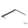 Delock Telefonkabel / Spiralkabel RJ11 Stecker zu RJ11 Stecker schwarz 2 m