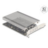 Delock PCI Express x16 Karte zu 4 x intern NVMe M.2 Key M mit Kühlkörper - Bifurcation (LxB: 145 x 111 mm)