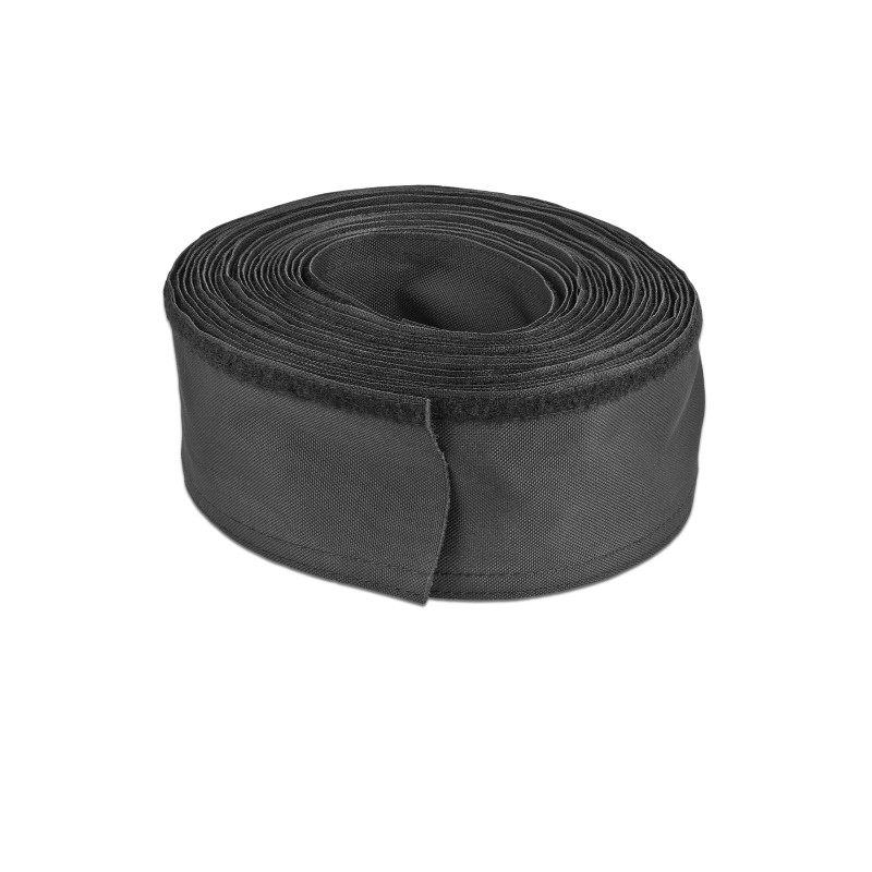 Delock Gewebeschlauch mit Klettverschluss hitzebeständig 10 m x 20 mm schwarz