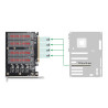 Delock PCI Express x16 Karte zu 4 x intern NVMe M.2 Key M mit Kühlkörper - Bifurcation (LxB: 145 x 111 mm)