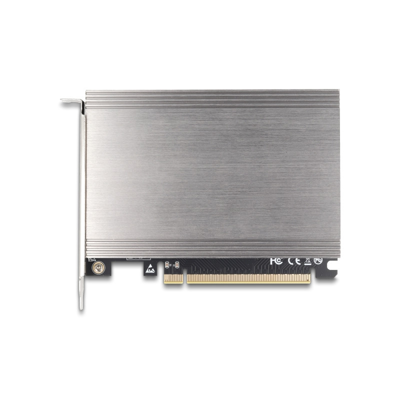 Delock PCI Express x16 Karte zu 4 x intern NVMe M.2 Key M mit Kühlkörper - Bifurcation (LxB: 145 x 111 mm)