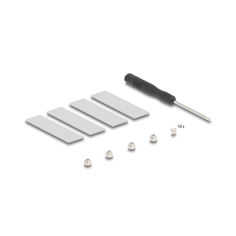 Delock PCI Express x16 Karte zu 4 x intern NVMe M.2 Key M mit Kühlkörper - Bifurcation (LxB: 145 x 111 mm)