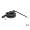 Delock Telefonkabel / Spiralkabel RJ11 Stecker zu RJ11 Stecker schwarz 5 m