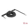 Delock Telefonkabel / Spiralkabel RJ11 Stecker zu RJ11 Stecker schwarz 10 m