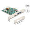 Delock PCI Express x1 Karte zu 1 x extern USB Type-C™ Buchse PD 30 W + 2 x extern USB Typ-A Buchse USB 5 Gbps