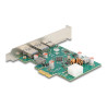 Delock PCI Express x1 Karte zu 1 x extern USB Type-C™ Buchse PD 30 W + 2 x extern USB Typ-A Buchse USB 5 Gbps