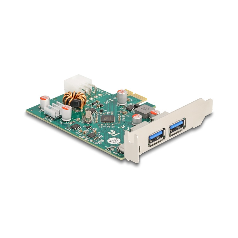 Delock PCI Express x1 Karte zu 1 x extern USB Type-C™ Buchse PD 30 W + 2 x extern USB Typ-A Buchse USB 5 Gbps