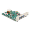 Delock PCI Express x1 Karte zu 1 x extern USB Type-C™ Buchse PD 30 W + 2 x extern USB Typ-A Buchse USB 5 Gbps