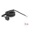 Delock Telefonkabel / Spiralkabel RJ11 Stecker zu RJ11 Buchse schwarz 5 m